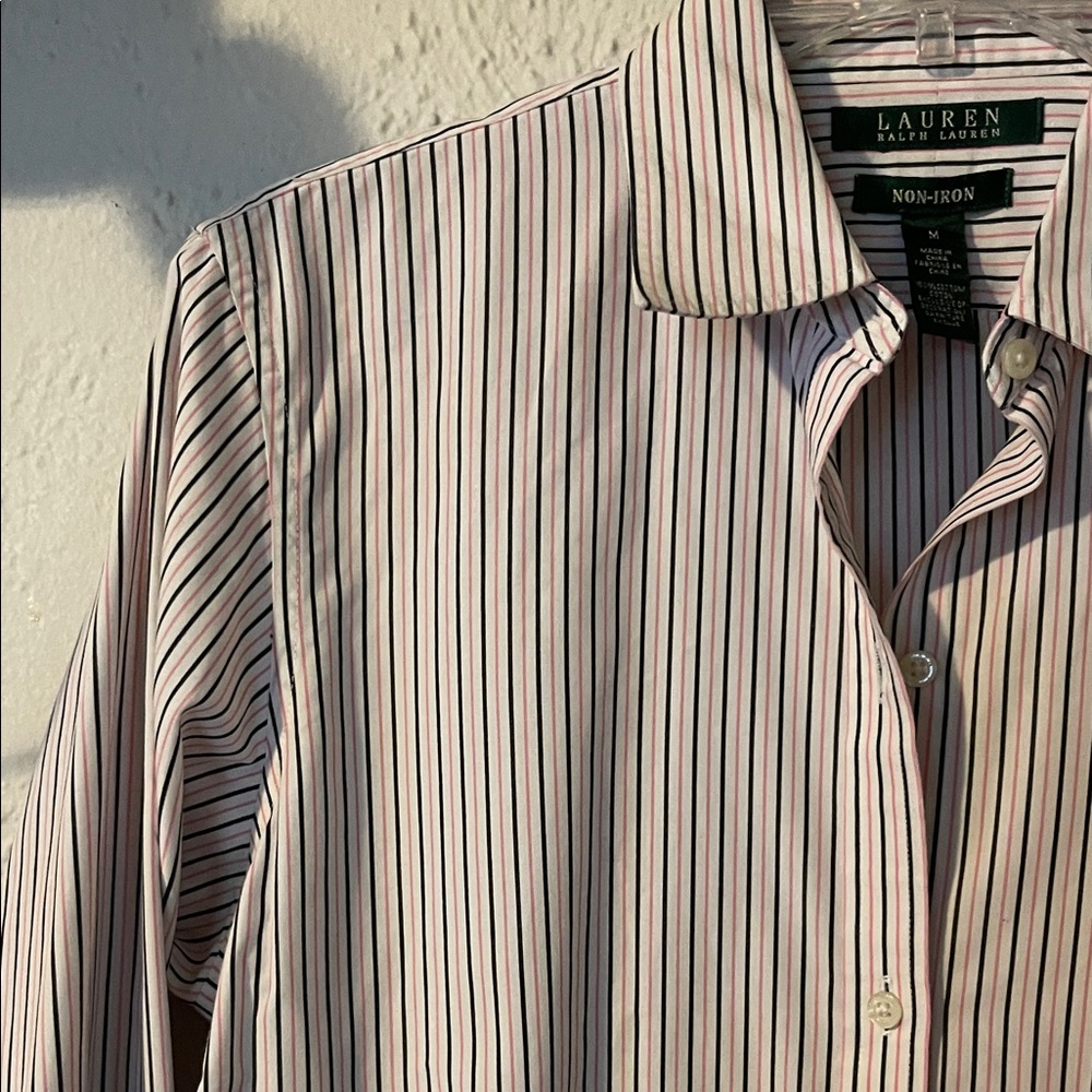 Lauren Ralph Lauren Black and White Striped Shirt - Picture 3 of 8